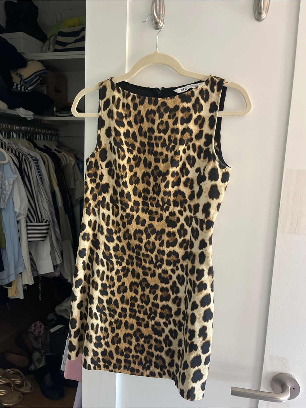 Zara Leopard Print Mini Dress - Brown & Black